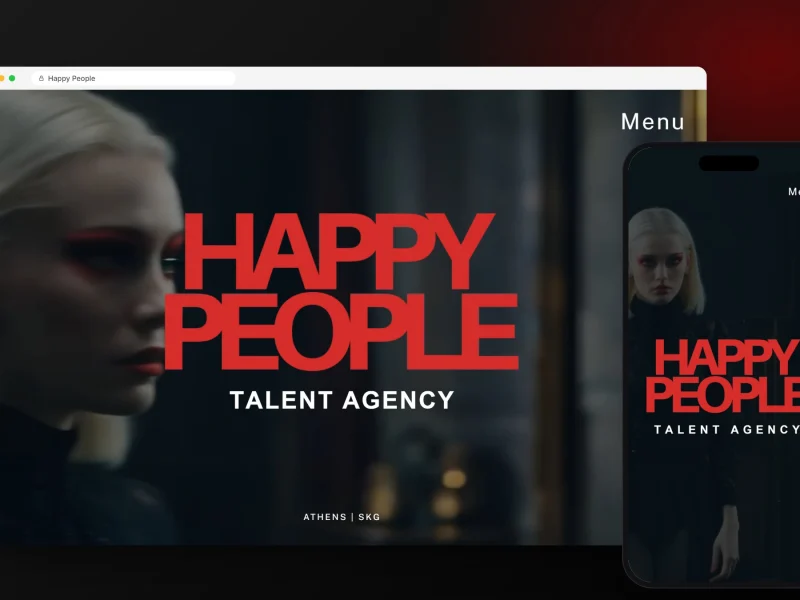 Happy People talent agency website on desktop and mobile, designed and built by RapiX Solutions