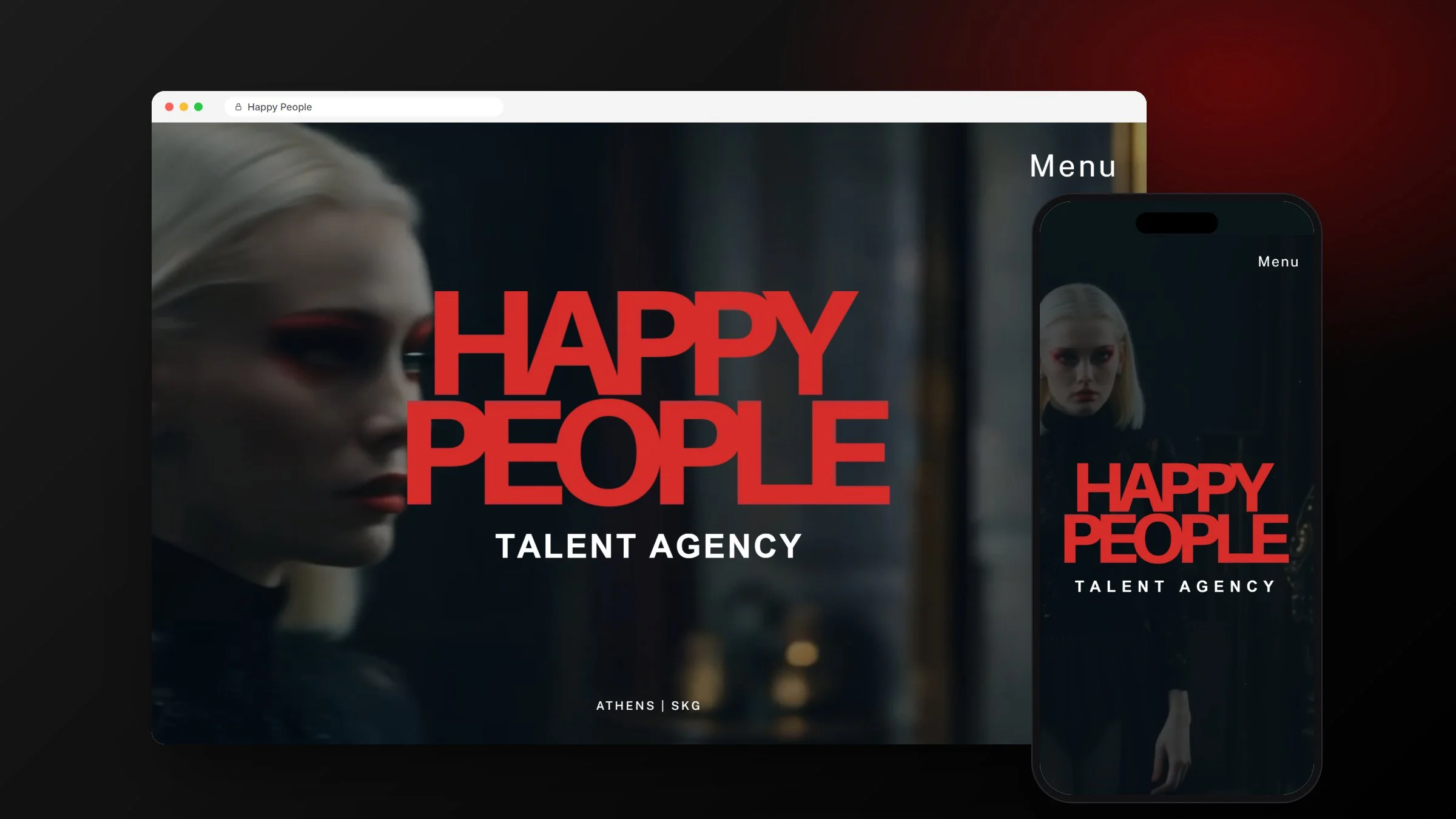Happy People talent agency website on desktop and mobile, designed and built by RapiX Solutions